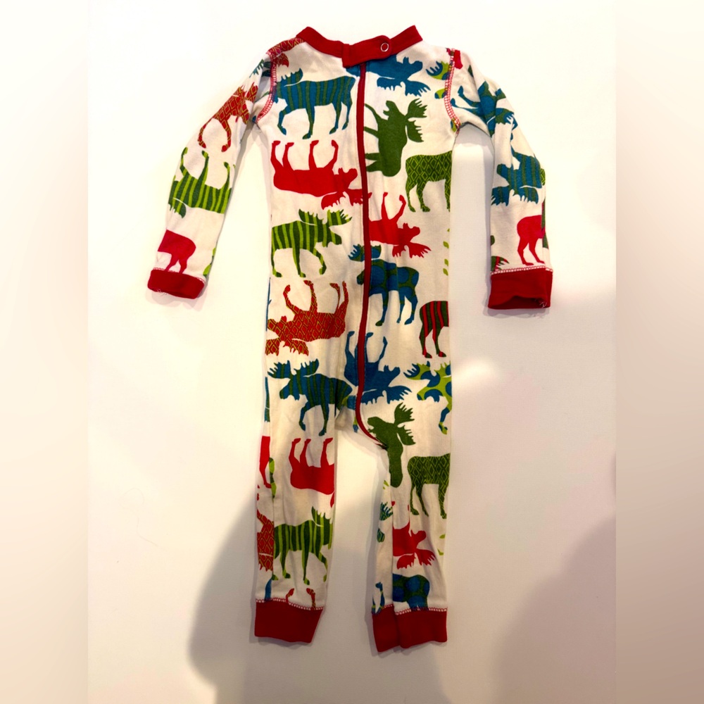 Holiday Moose Red and Green Footie